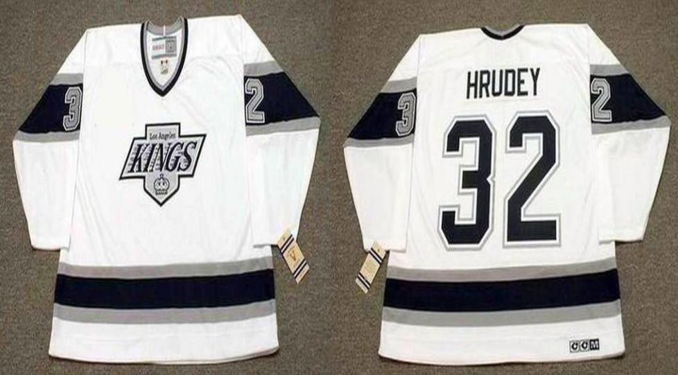 2019 Men Los Angeles Kings #32 Hrudey White CCM NHL jerseys->los angeles kings->NHL Jersey